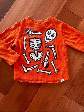 BabyGap Orange Skeleton Graphic Long Sleeve Tee